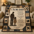 Personalized Dad Quilt Blanket, To My Dad From Daughter Gift, Father's Day Blanket, Custom Family Keepsake Blanket, Dad Gift